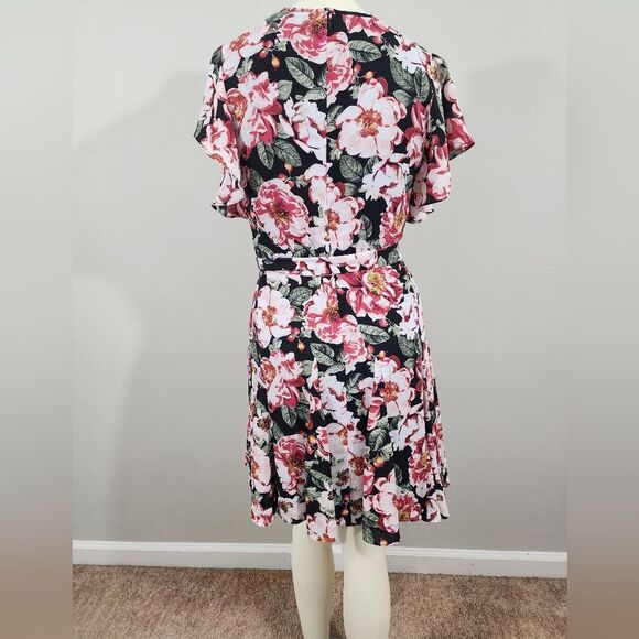 WHBM Floral godet pleat dress dark romantic feminine garden farie size XS - Picture 4 of 12